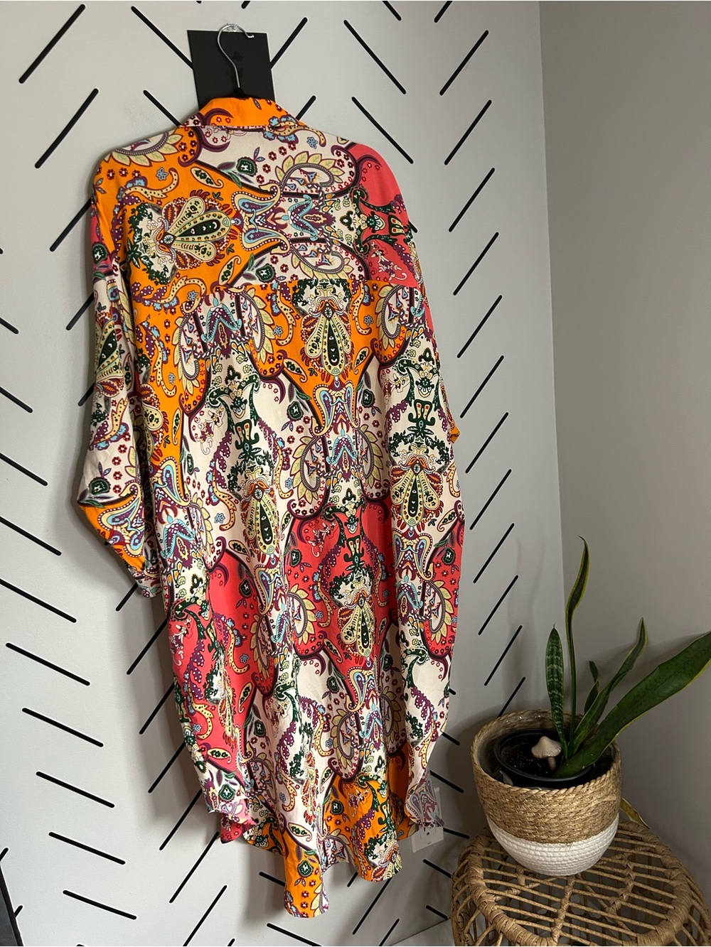 vibrant Charlise paisley shirt dress oversized tunic-style boho - Picture 6 of 7